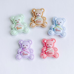 【5pcs】くま　パステルカラー　デコパーツ  カボション 