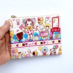 感謝セール品❤️お人形柄　便利ラミネート　ミニポーチ　12cmファスナー