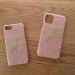 受注製作*ミナペルホネン*forest wng*ピンクページュ×マスタード*mina perhonen*iPhoneケース*iPhoneカバー*スマホケース*スマホカバー