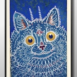 7235■ポスター　絵画　インテリア　A3サイズ　『ルイス・ウェイン　猫　ネコ』イラスト　アート　北欧