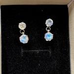 サージカルステンレス　高品質ムーンストーン 　スタッドピアス