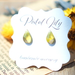 No.52320 ゴールド イエロー 黄色 シンプル 樹脂ピアス アレルギー対応 made by PISTOL LILY