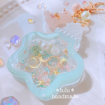 【New】ゆめカワくまちゃんの星の香水瓶　シャカシャカキーホルダー　ハンドメイドレジン　キーホルダー　ハンドメイドキーホルダー　シャカシャカキーホルダー　シャカシャカ　シェイカー　ゆめカワ　くま