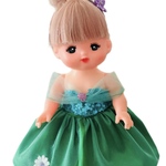 メルちゃん服と通用サイズ　ソランちゃん服　25cm 26cm人形用洋服　可愛いプリンセスドレス　キラキラ豪華ドレス&紫花ピン