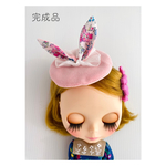 完成品＊うさぎのミニベレー帽(ピンク)