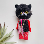 【6060番】立っちのふわもこ黒猫chanぬいぐるみ