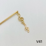 V41 かんざし　音楽会簪　音符簪　ト音簪　発表会かんざし　音楽会かんざし