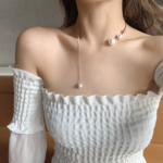 パール ネックフックネックレス☆ネックレス　結婚式　デート　アクセサリー　チョーカー