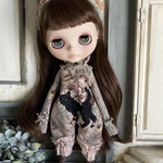 2249 クラシックねこさん　ロンパース ピンクベージュ Blythe ブライス アウトフィット 洋服