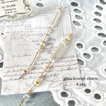 4pcs★charm・glass brunch（枝チャーム）