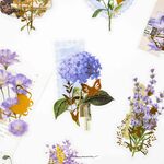 箔押し　お花のフレークシール　30枚　purple fantasy　[AU672]