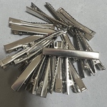 ワニ口ヘアクリップ　シルバー　5.6 x 0.8 cm 20個セット　パーツ　金具　ミニ　DIY　ヘアアクセサリー 