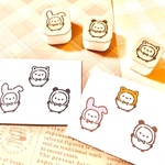 『着ぐるみ シマエナガ』3点セット 消しゴムはんこ