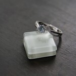 バイカラーゾイサイト　立爪ブリーズCZラインリング　SILVER925