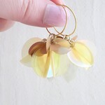 candy〜キャンディ〜　スパンコールレジンピアス・イヤリング　イエロー