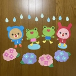 壁面飾り【あじさいキレイだね②】6月　梅雨　保育教材