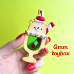 【受注生産・お届けまで約2〜3ヶ月】メロンクリームくまソーダのステンドグラスクッキー【ネックレス】