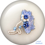 T様専用ページ Blue Flower ビーズ刺繍ブローチ