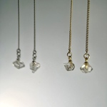 chain pierce(earring)┊ハーキマーダイヤモンド原石 ／鉱物 原石  天然石 アクセサリー