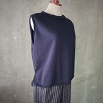 ◆直接着られるベスト◆裏パイルニット◆厚手◆ネイビー◆