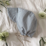 【casual】ベビー　夏用　ボンネット/ ギンガムチェック　ブルー