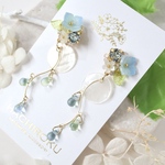 紫陽花とシェルプレートの耳飾り✴︎