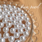 【穴なし 8mm50粒 ホワイト】高品質パール パーツ 送料無料