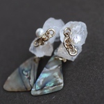 quartz×shell 大ぶりイヤリングピアス/イヤリング