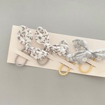 リボンベビーヘアゴム　リバティキャシーと小花柄