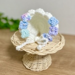 紫陽花のフリルニット帽 完成品XS