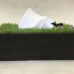 新作です！牧場のティッシュボックス（仔牛とミルク缶）ダークブラウン仕様