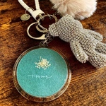 チャーム付きお名前キーホルダー【calligraphy name Keyholder】お名前キーホルダー 押しフルーツ 押し花 筆文字 キーホルダー アクセサリー チャーム キラキラ