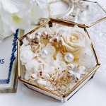 natural white リングピロー  ガラスケース