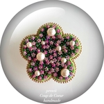 Flower Garden 〜Coup de Coeur 〜ビーズ刺繍ブローチ
