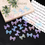 A4245  90個  アクリルビーズ オーロラビーズ リボン 14×18mm ミックスカラー  3X（30ヶ）