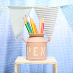 アンティークなMILK缶のペン立て(ピンク)