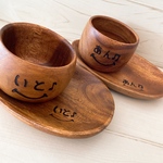 《数量限定再入荷!!》たまごプレート＆お茶碗のお名前入り食器セット♬︎♡ 名入れ 出産祝い 木製 