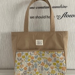 ＊ボタニカル柄×帆布☆トートバッグ＊