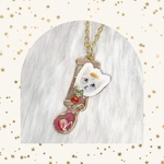 絵描き猫とイチゴ絵の具のネックレス