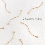 S010  6pcs メタル ウェーブ スティック 2カン ねじれ ゆがみ パーツ チャーム ゴールド