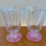 【絵付け食器】さくらんぼとどうぶつのグラス