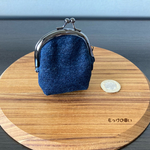 【半額以上★在庫処分】1,300円→520円！〜シンプルデニム・ミニ〜【一点物】がま口財布ポーチ