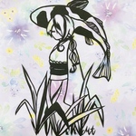 切り絵『燕子花の鯉』