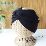 ◆幅広◆さらっさらコットン ブラック ヘアバンド / ターバン