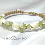 ༅೫ baby's-breath (かすみ草)೫༅ 天然石 パワーストーン ブレスレット　#minne_new #マクラメ#かすみ草#花