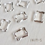 1417-S   長方形フレームチャーム　シルバー　10個