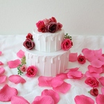 薔薇のウエディングクレイケーキ♪ウェルカムスペース　バースデーケーキ♡クレイ誕生日ケーキ　記念日　結婚式