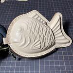 たい焼き型　牛本革ミニポーチ　小銭・このも入れ　ヌメ革　ハンドメイド