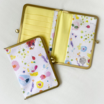 【Hello! spring 】帆布のがま口マルチケース　母子手帳ケース　お薬手帳ケース　通帳ケース　カードケース