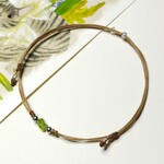 天然石コードアンクレット　ペリドット・フリーシェイプ　画像の品